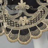 1980s Mr. Blackwell Evening Dress with Gold Embroidery