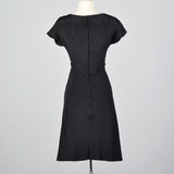 1960s Teal Traina Little Black Dress in Silk