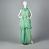 1970s Mint Green Palazzo Pants Set