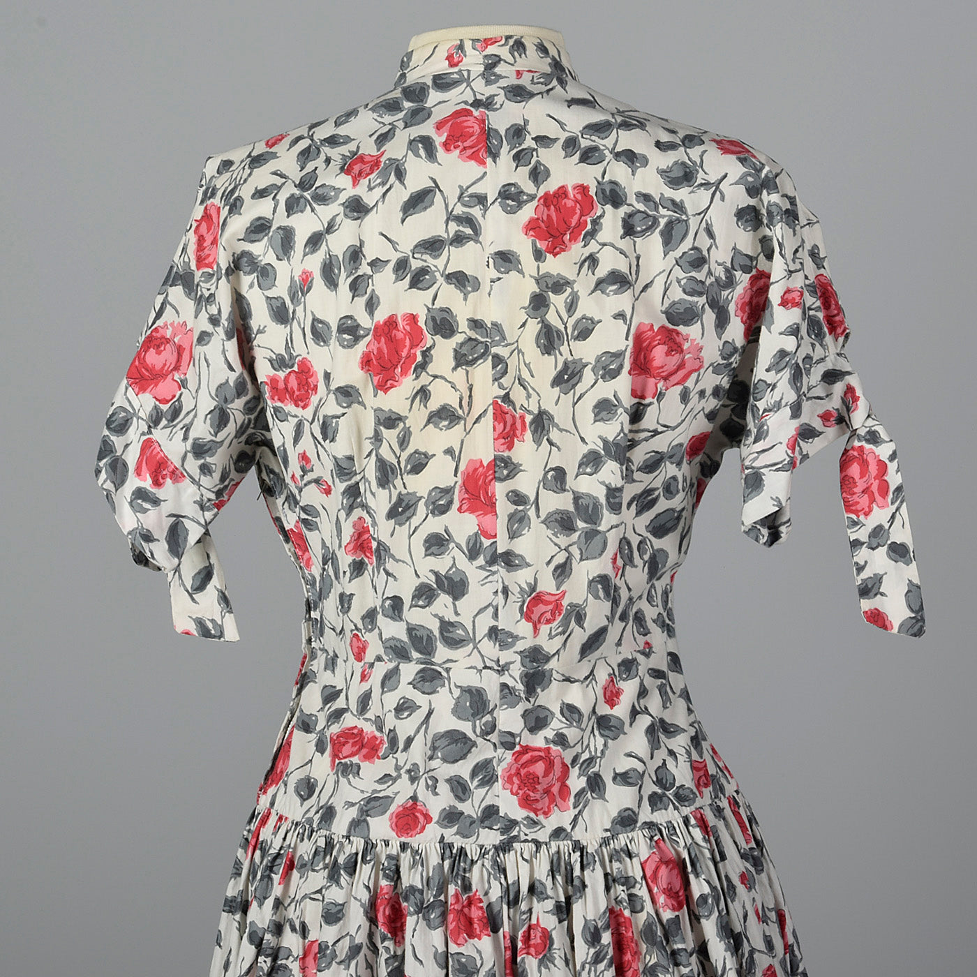 1950s Floral Print Dress with Drop Waist