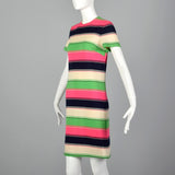 1960s Mod Striped Knit Shift Dress