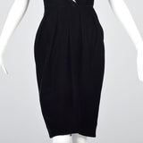 Timeless Lanvin Black Velvet Strapless Dress with Ivory Petal Bust