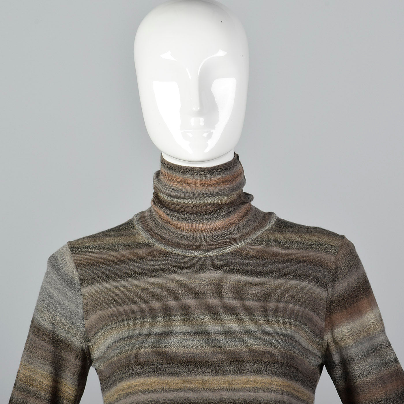 2000s Yves Saint Laurent Striped Knit Turtleneck