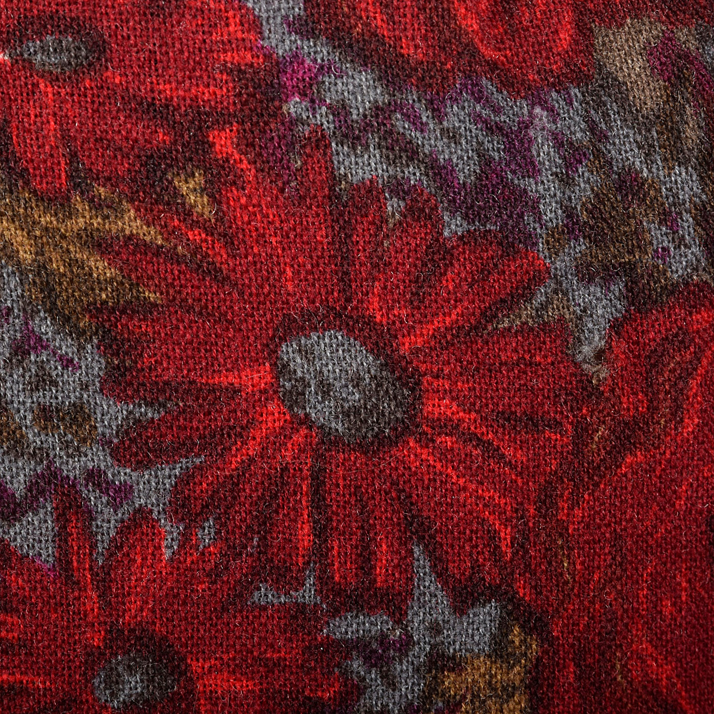 1950s Red Floral Print Dress with Great Silhouette
