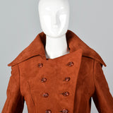 1960s Via Veneto Couture Boutique Suede Leather Trench Coat