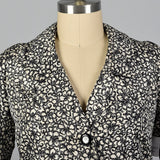 1960s James Galanos Formal Silk Opera Coat in a Black and White Floral