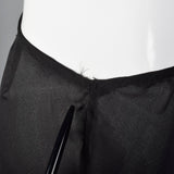 1940s Black Half Slip with Scalloped Sheer Lace Hem