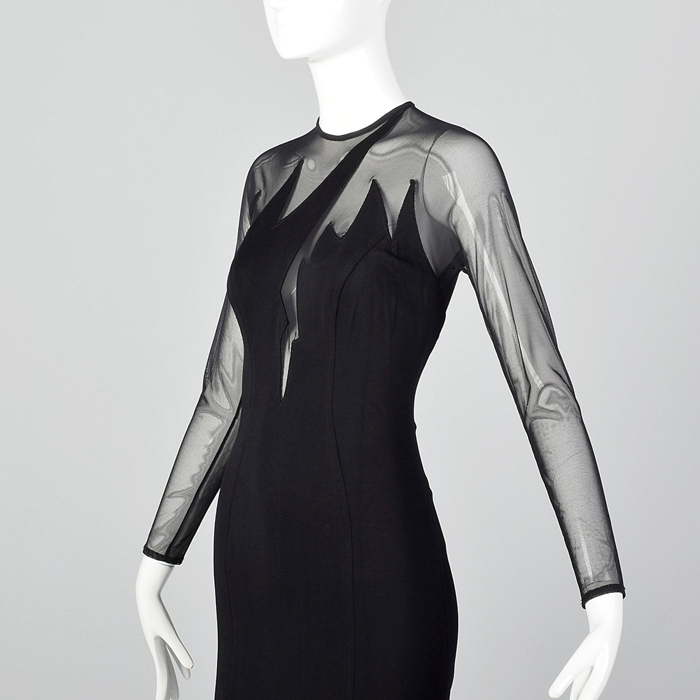 1980s Lillie Rubin Black Body Con Dress