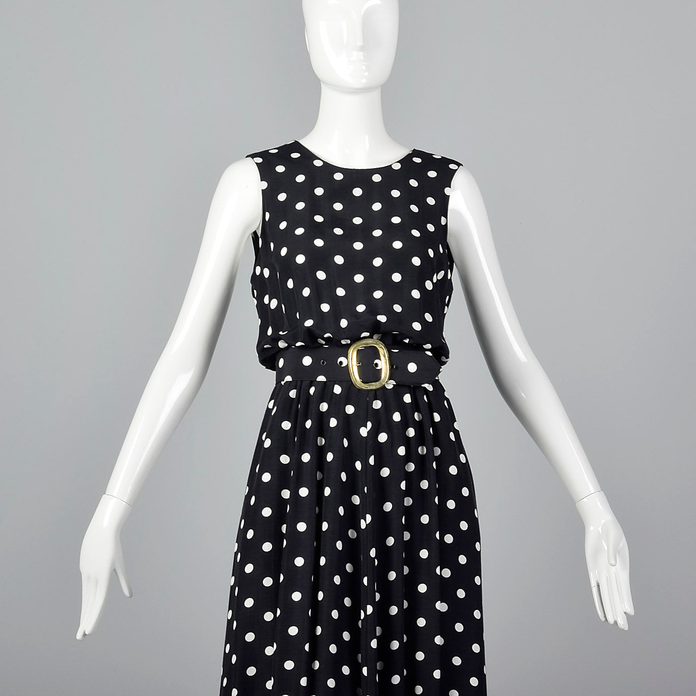 1980s Black and White Polka Dot Dress