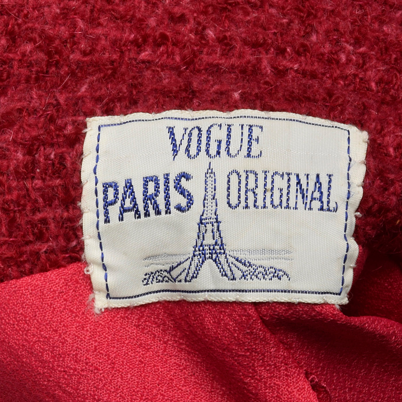 1960s Red Boucle Wool Skirt Suit