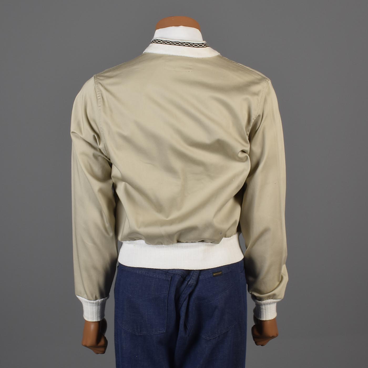 1960s Mens Casual Jacket with Ribbed Knit Trim