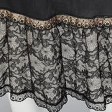 1950s Black Nylon Slip with Lace Hem & Bow Detail