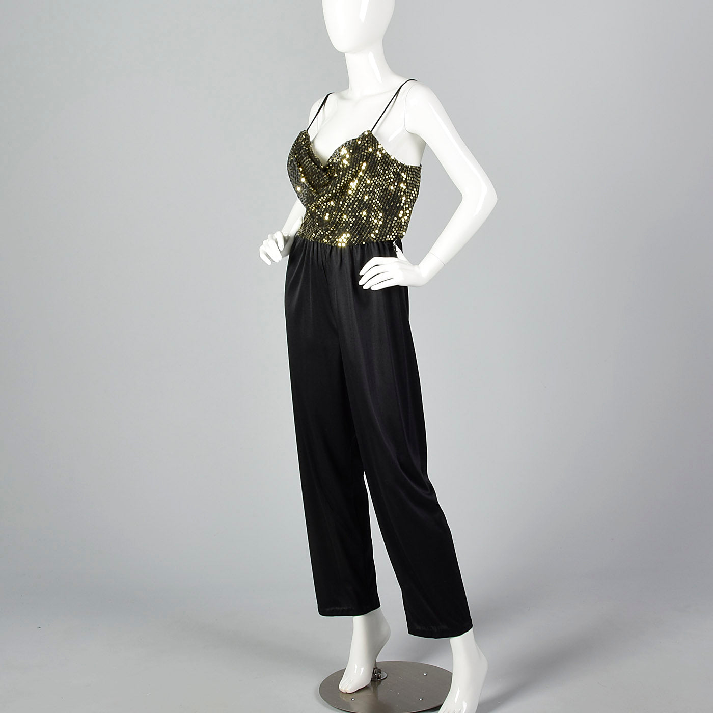 1970s Sequined Low Cut Jumpsuit