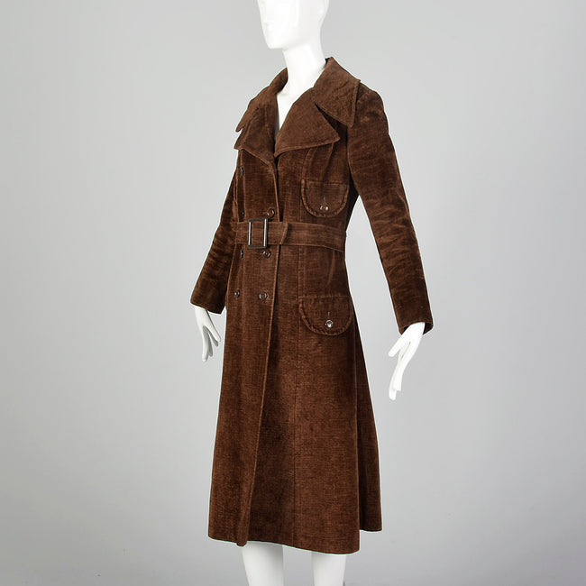 Small Brown Corduroy 70s Trench