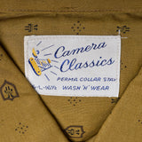 1950s Mens Deadstock Gold Print Shirt