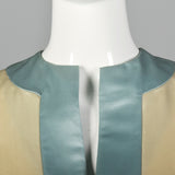 1960s Teal Traina Satin Dress