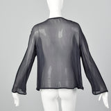 1990s Armani Sheer Navy Top