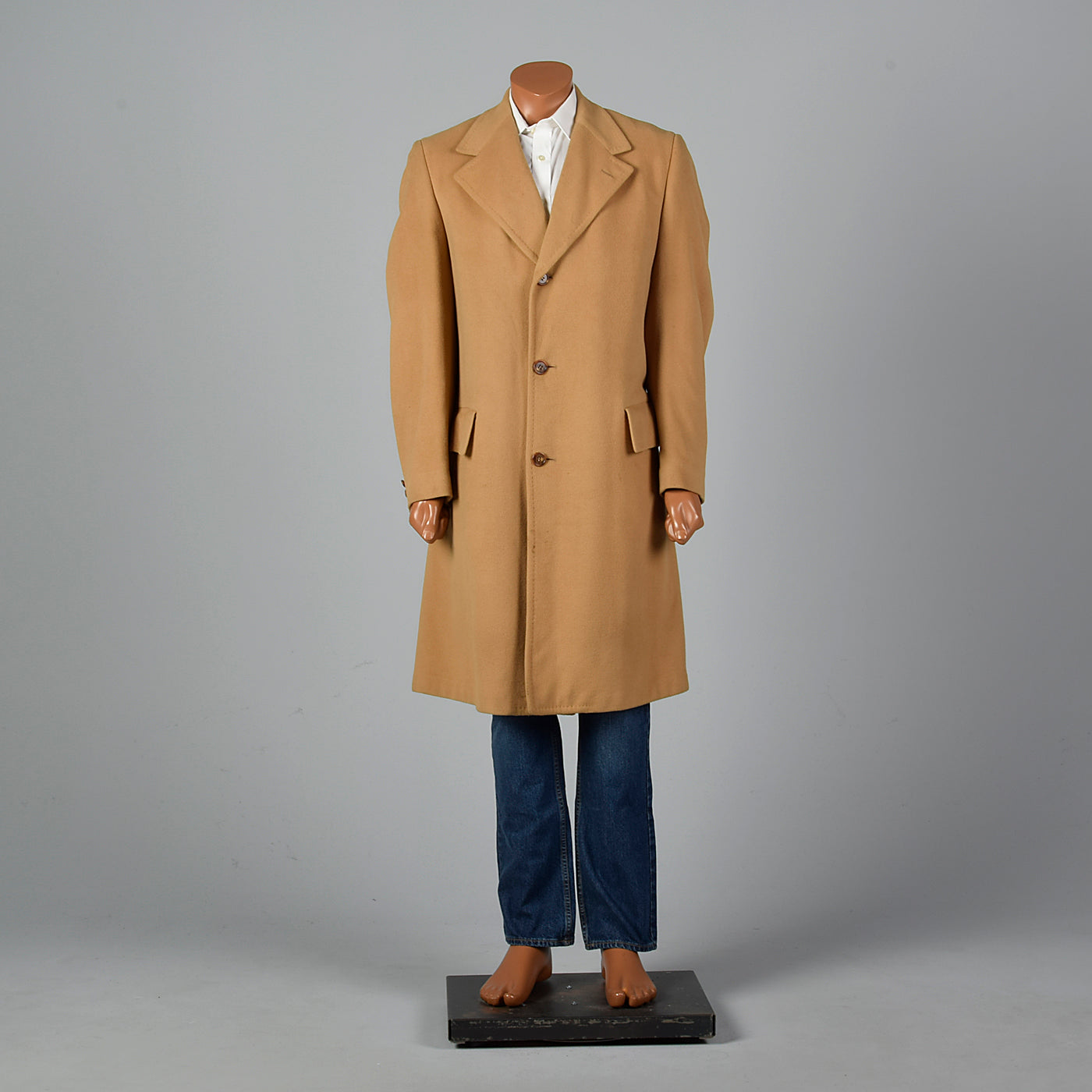 1970s Mens Dhalishan Cashmere Tan Coat