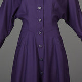1980s Karl Lagerfeld Purple Wool Midi Dress