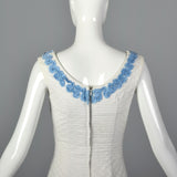 1950s Textured Cotton Dress with Soutache Trim