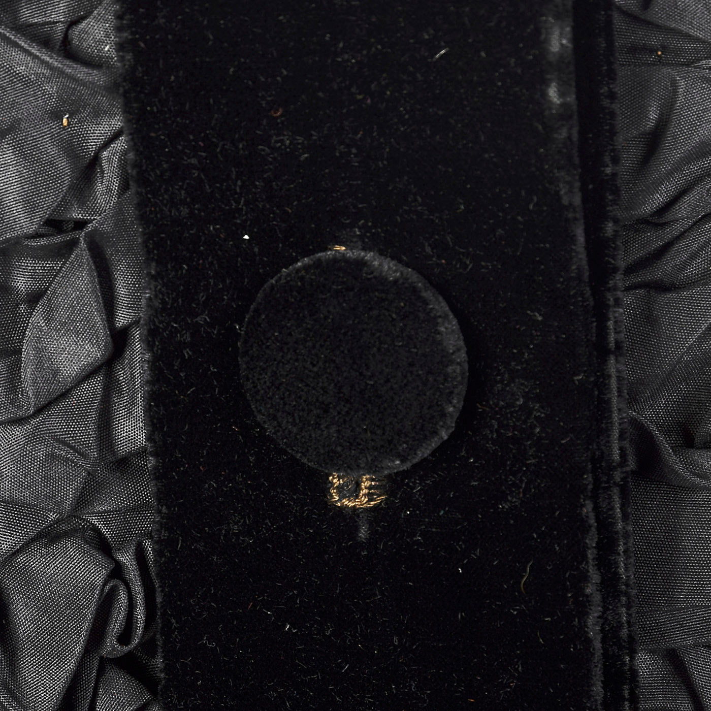 1950s Black Velvet Dress with Textured Skirt