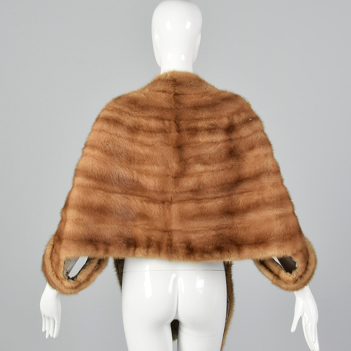 1950s Mink Stole with Large Sleeve Cuffs