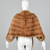1950s Mink Stole with Large Sleeve Cuffs