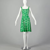 Small Malcolm Star 1960s Green and White Dress