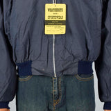 Large -XL 1960s Navy Blue Bomber Jacket