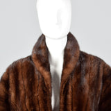 1950s Brown Mink Stole with Pockets