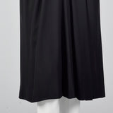 1940s Femme Fatale Black Rayon Dress with Pointed Pockets