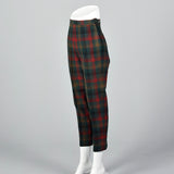 1950s Plaid Wool Cigarette Pants