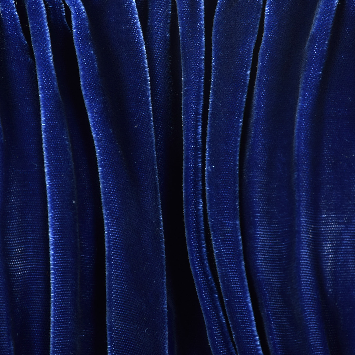 1940s Blue Silk Velvet Gown with Gathered Bust