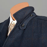 1960s Mens Navy Blue Car Coat