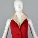 1970s Geoffrey Beene Red Wool Maxi Dress