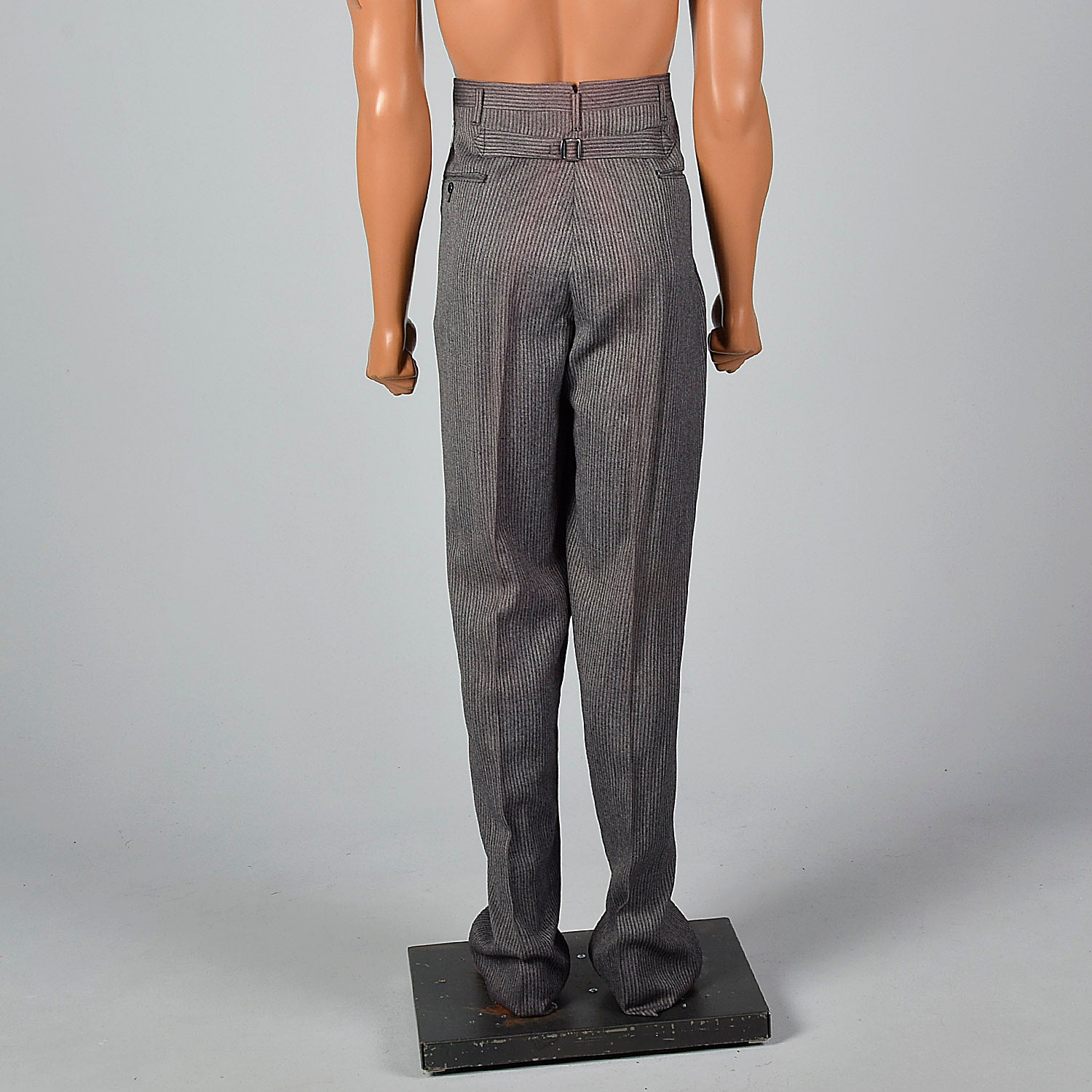 Large 1940s Deadstock Men's Belt-Back Rayon Pants
