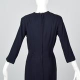1950s Navy Blue Dress with Bow Detail