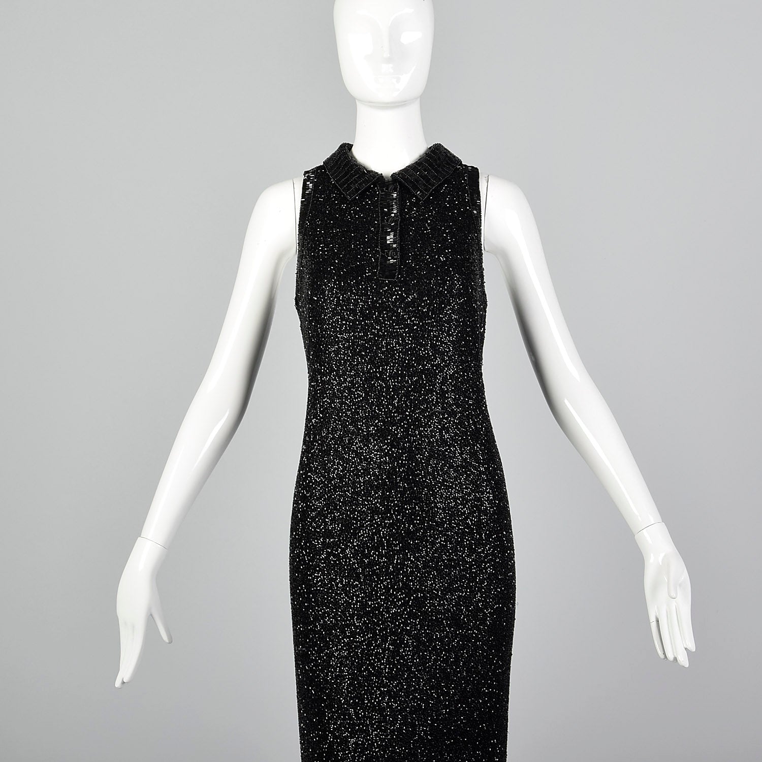 Medium Bob Mackie 1980s Heavily Beaded Black Dress