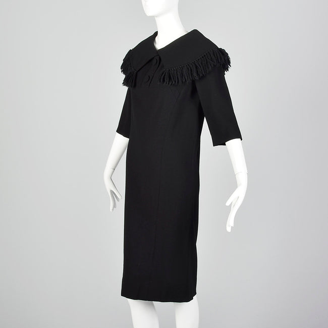 XXS 1960s Black Sack Dress