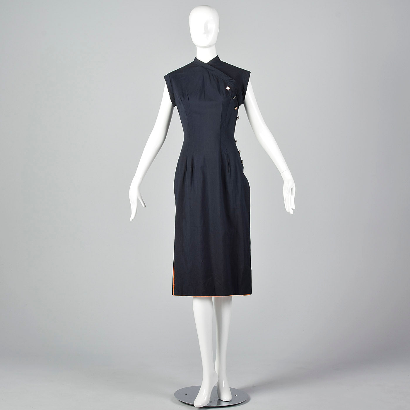 XS-Small Black Cheongsam Dress