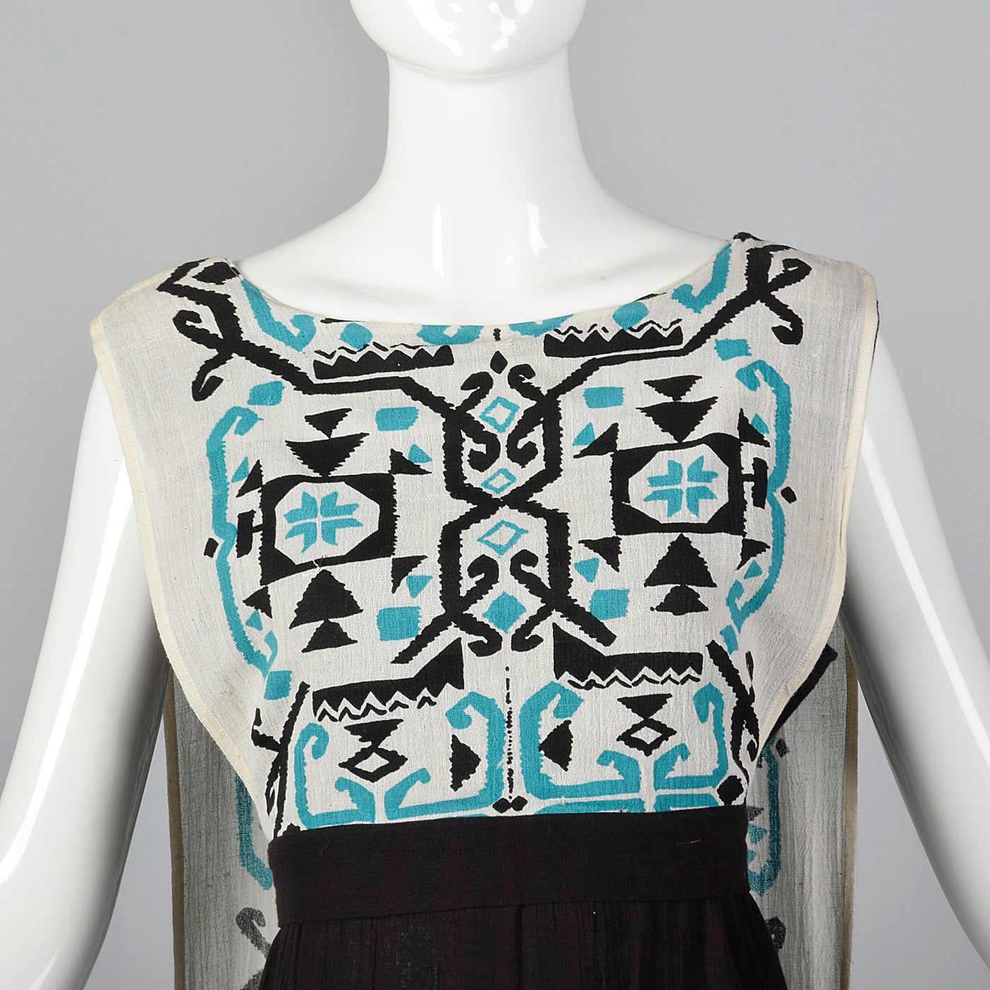 1970s Black Gauze Dress with Back Panel