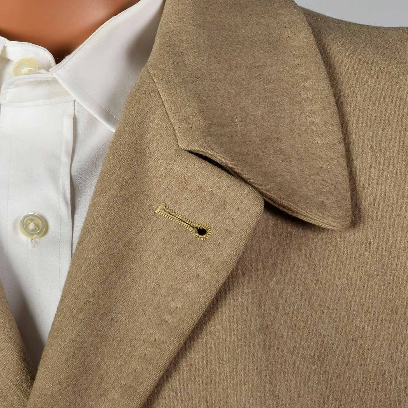1950s Mens Tan Wool Winter Coat
