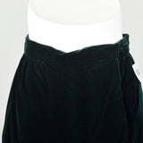 Medium 1980s Oscar De La Renta Green Velvet Maxi Wrap Skirt