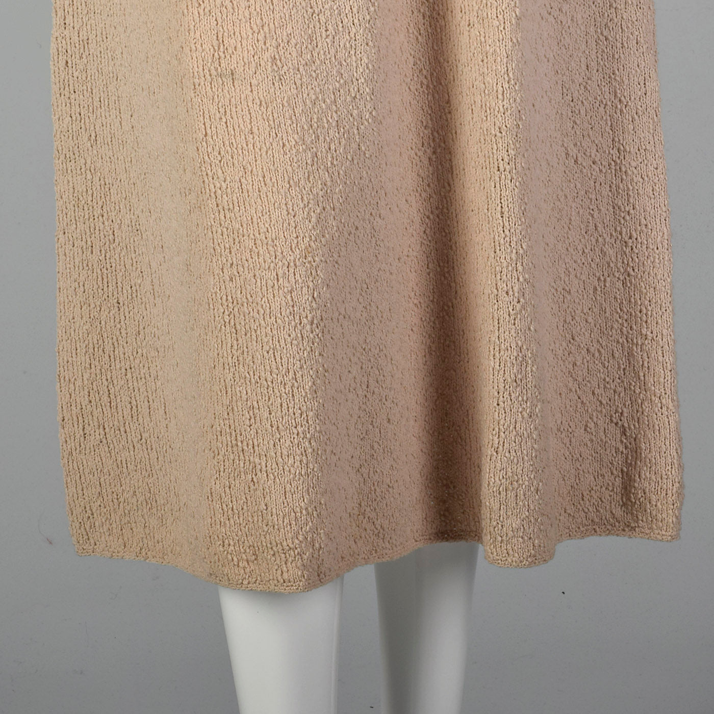 1940s Taupe Knit Dress with Beaded Bust