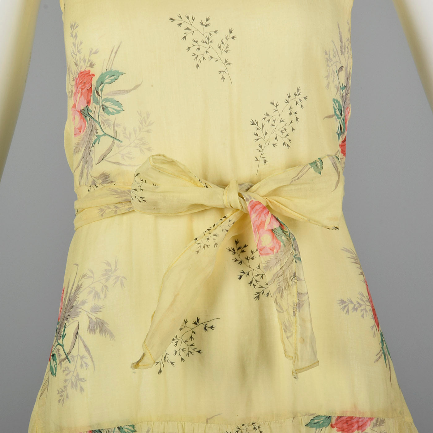 1930s Sheer Yellow Day Dress
