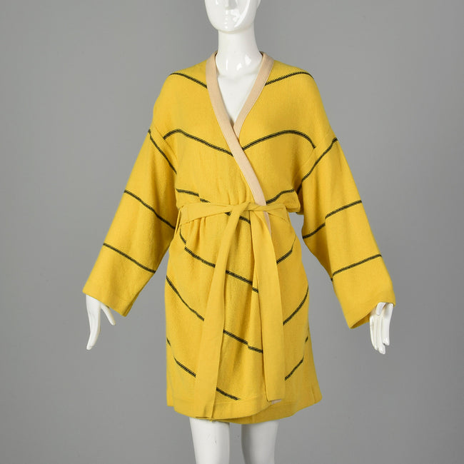 Medium Sonia Rykiel 1990s Yellow Heavy Cardigan Jacket