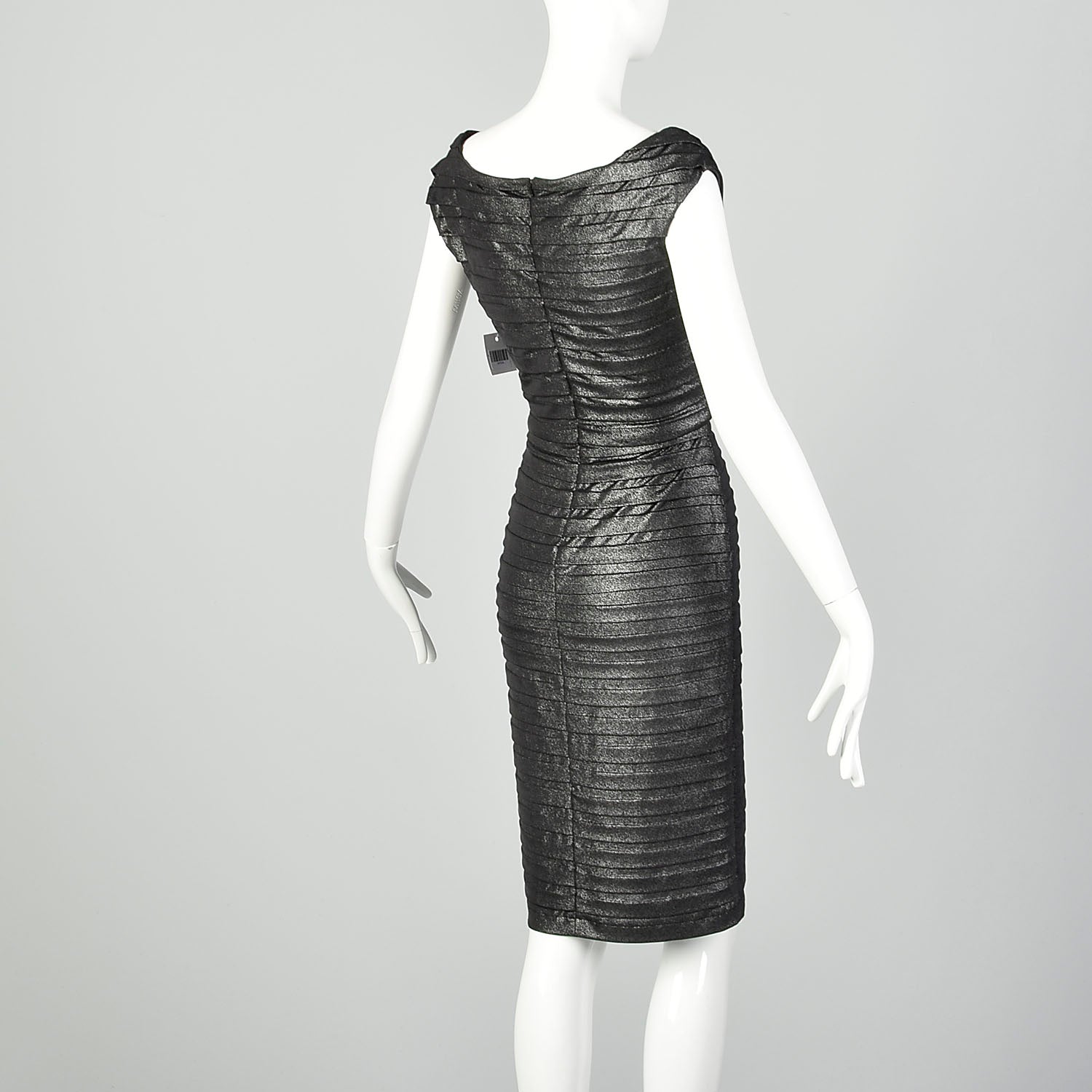 Small Tadashi Collection Dress Sexy Bodycon Silver Gunmetal Metallic Sleeveless