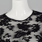 1990s Black Stretch Dress in Sexy Sheer Lace