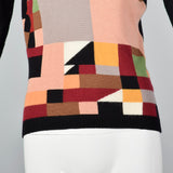 2000s Kenzo Geometric Color Block Sweater