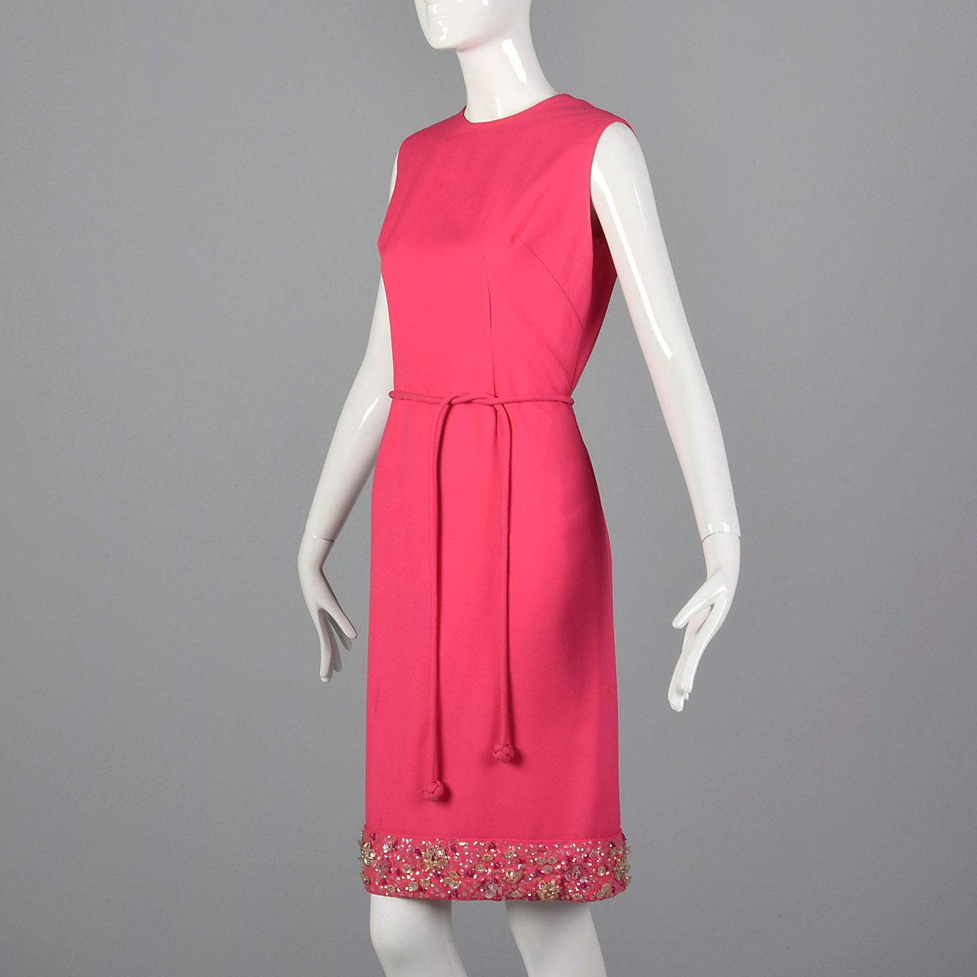 1960s Pink Dress with Matching Beaded Cape